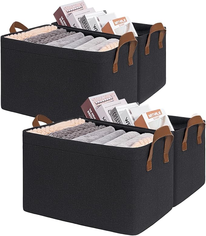 CHICVITA Storage Baskets for Shelves, Large Fabric Storage Bins by CHICVITA
