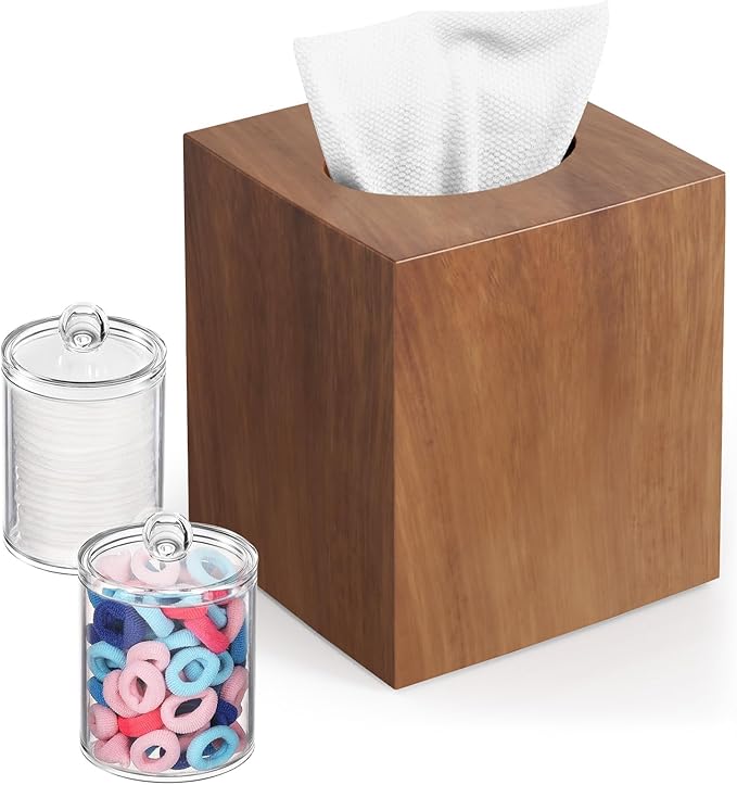 Tissue Box Cover, Square Facial Acrylic Tissue Holder by Chintu