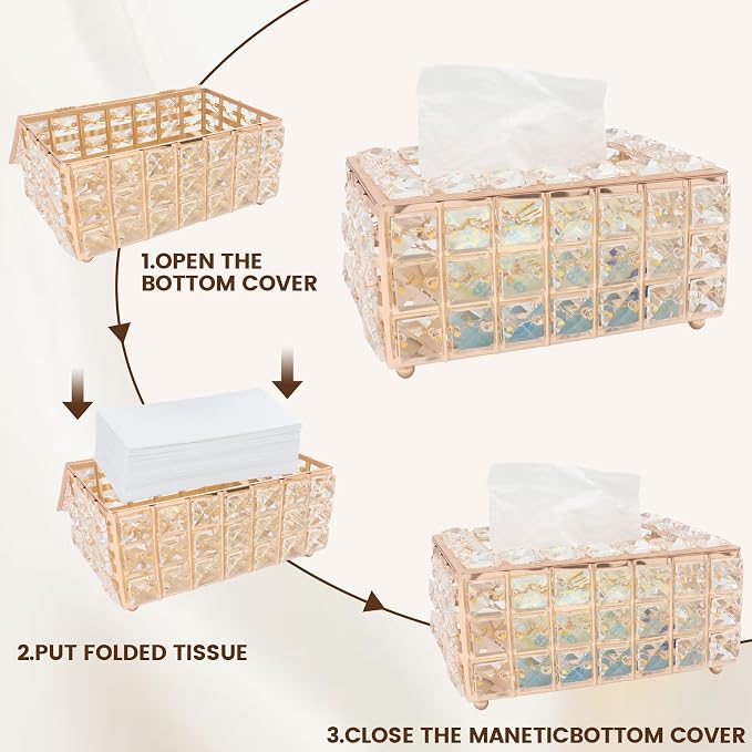 Geesatis Tissue Box Cover, Rectangle Tissue Box Holder, Rectangular Napkin - Image 5