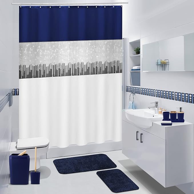 24PCS Bathroom Sets with Shower Curtain and Rugs - Image 6