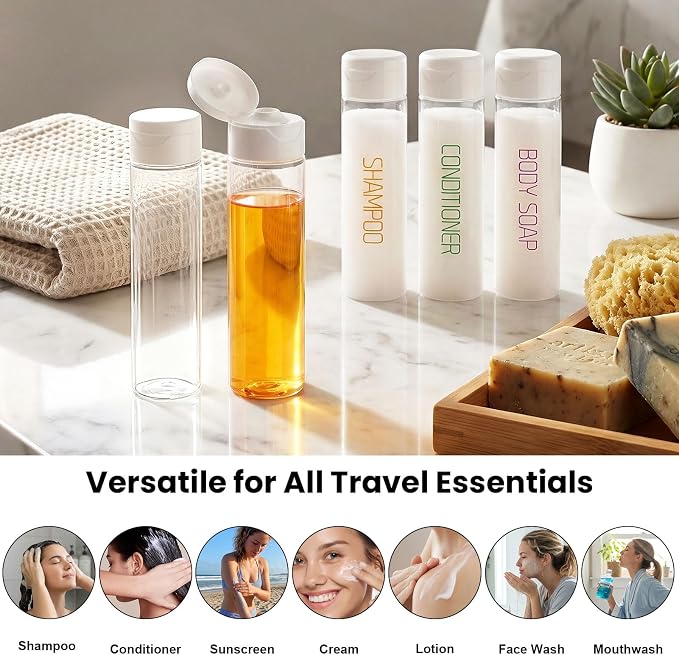 Cosywell Travel Bottles for Toiletries 5 Pack 3.4oz Pre-Printed Travel Size - Image 6
