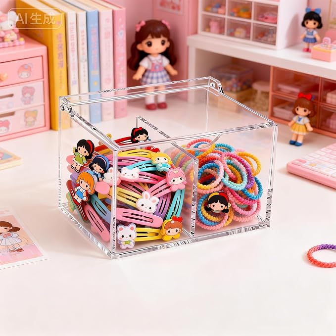 Clear Acrylic Cotton Swab Ball Holder Qtip Organizer - Image 6