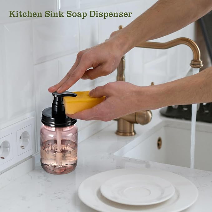 Amolliar 16 Oz Plastic Soap Dispenser, Refillable Hand Dish Soap Dispenser - Image 6