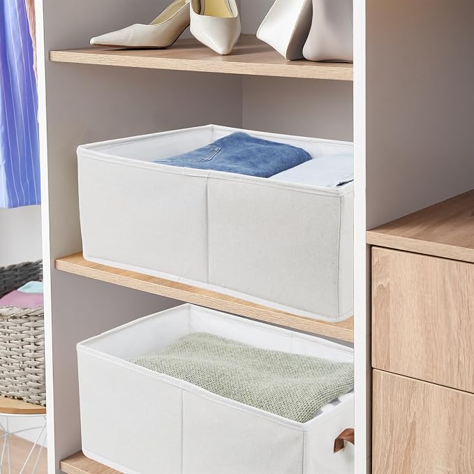 Pack of 3 Large Capacity Storage Bins Closet Organizer System, Sturdy Foldable - Image 5