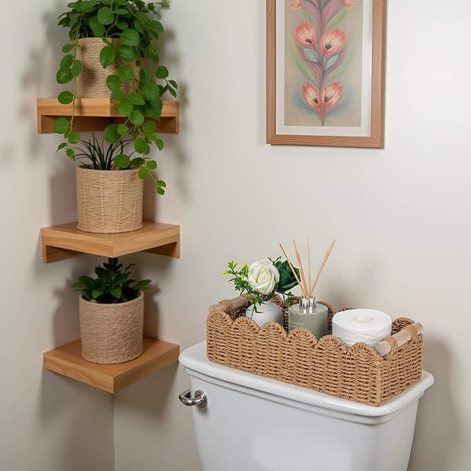 CubesLand Bathroom Basket Organizer, Toilet Tank Paper Storage Baskets 2-Pack - Image 2