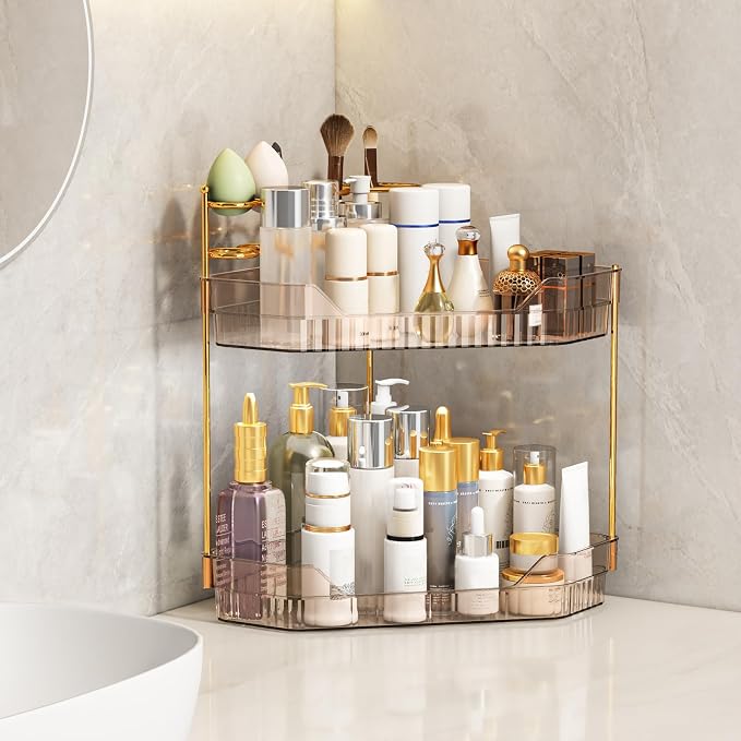 Corner Bathroom Counter Organizer by ZZWILLB