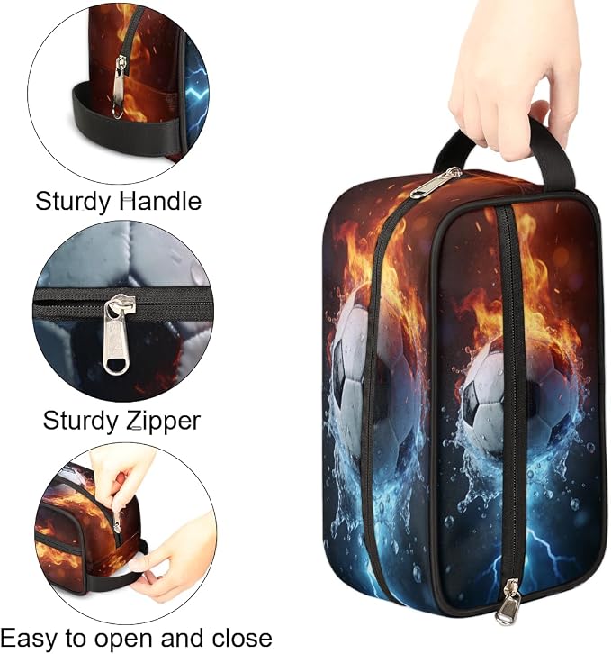 Fire Water Lightning Soccer Toiletry Bag - Image 4