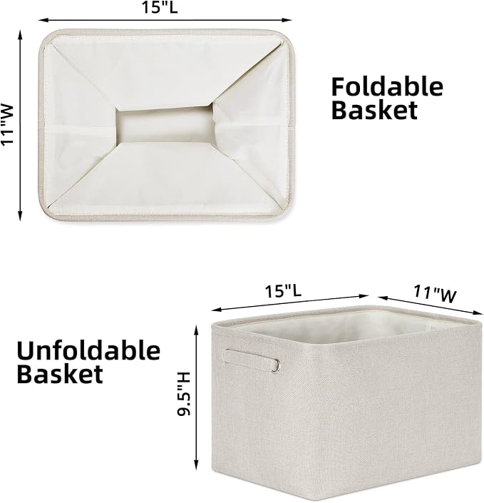 HNZIGE Large Fabric Storage Baskets - Image 2