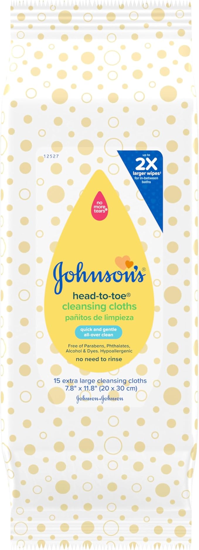 Johnson's Baby Head-to-Toe Gentle Cleansing Cloths, No Rinse, Disposable by JohnsonsBaby