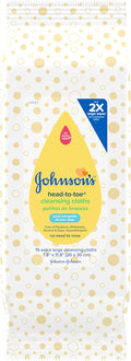 Johnson's Baby Head-to-Toe Gentle Cleansing Cloths, No Rinse, Disposable by JohnsonsBaby