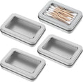 4Pcs Travel Cotton Swab Holder, Portable Floss Pick Holder, Metal Cotton Ball by Unknown
