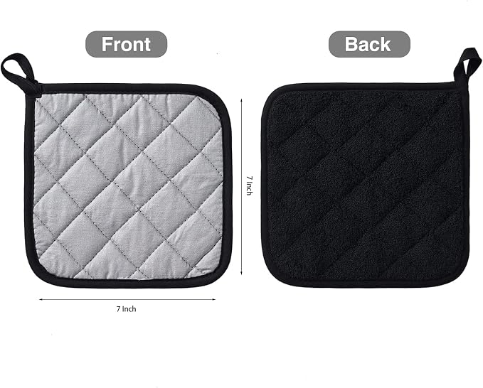 Kitchen Pot Holders Set Heat Resistant Pure Cotton Potholders Kit Trivets Large - Image 4