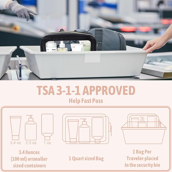 3PCS Diaper Bag Organizer Pouch Set, TSA Approved Toiletry Bag，Clear Waterproof - Image 7