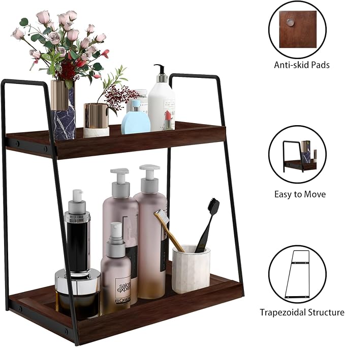 Dorhors 2 Tier Bathroom Counter Organizer Storage, Vanity Organizer - Image 6