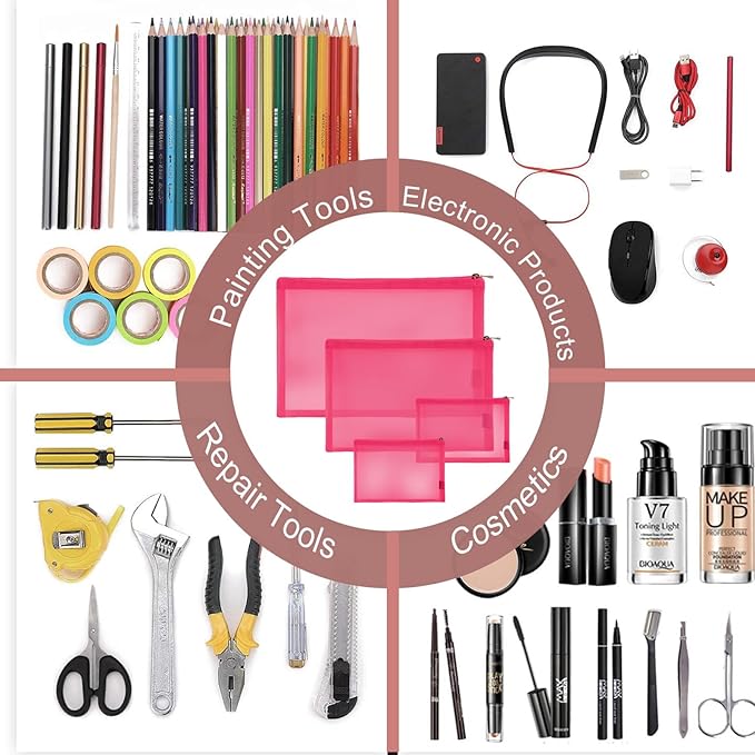 EASYFUN Mesh Pouch, Make up Bag - Image 7
