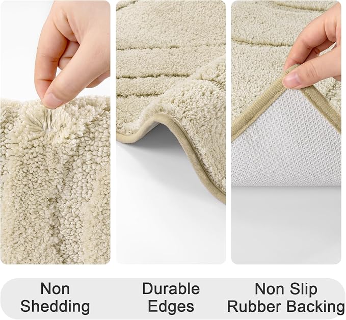 HEBE Bathroom Rugs Sets 5 Piece, Soft Absorbent Microfiber Bath Mat - Image 7