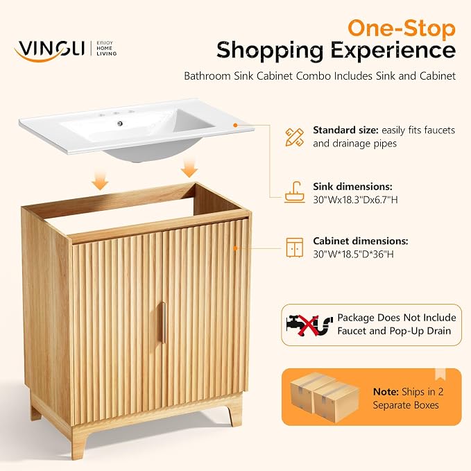 VINGLI 30 Inch Bathroom Vanity - Image 9