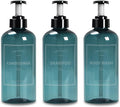 Shampoo Bottles with Pump, YACEYACE 3Pcs 16.9oz Blue Clear Empty Shampoo and by YACEYACE