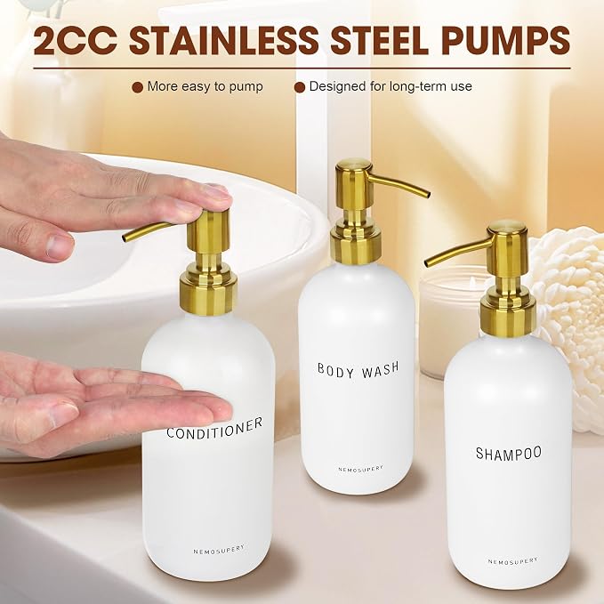 Glass Shampoo and Conditioner Dispenser-Shower Soap Dispenser - Image 6