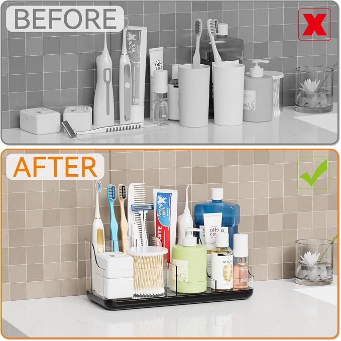 Yieach Mens Bathroom Organizer and Storage, Large 7 Slot Vanity Bathroom - Image 8