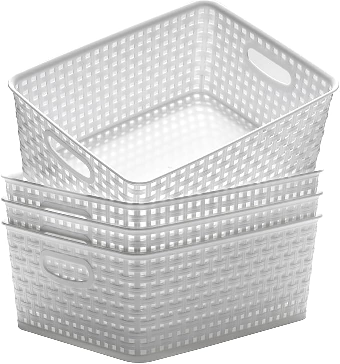 Plastic Storage Baskets for Organizing by Eslite