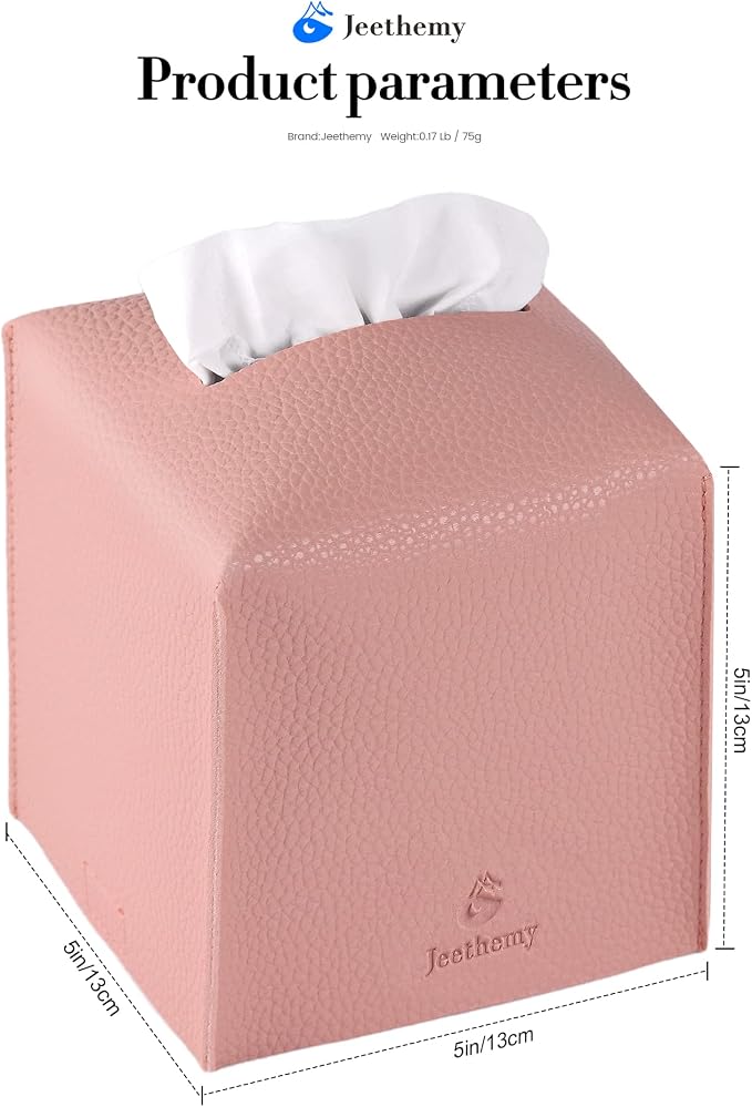 Tissue Box Cover, Jeethemy Square PU Leather Tissue Box Holder, Modern Tissue - Image 5