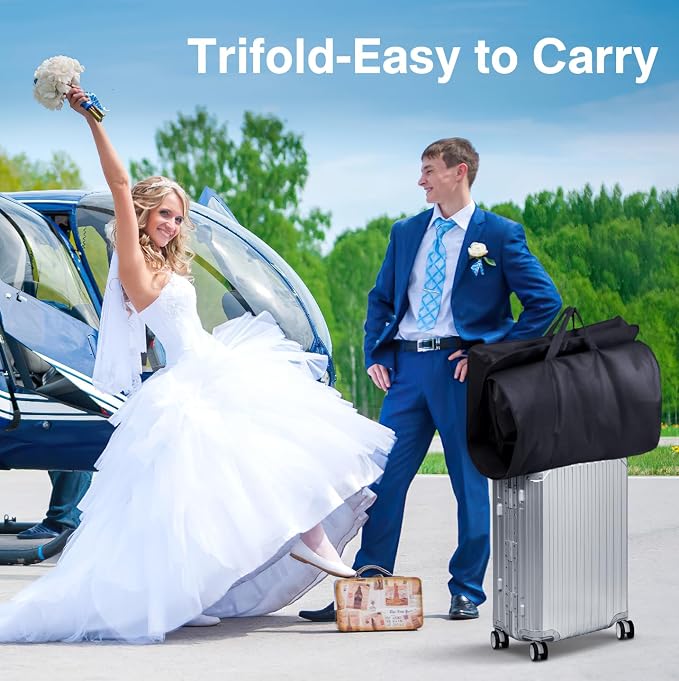 SLEEPING LAMB 72'' Bridal Wedding Gown Dress Garment Bag 15'' Gusseted Garment - Image 3