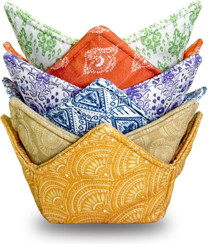 Cotton Microwavable Bowl Cozy ，Set of 6，Microwave-Safe Hot Bowl Holders by Unknown