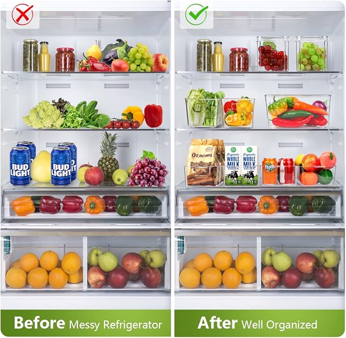 Set Of 10 Refrigerator Pantry Organizer Bins, Countertops, Fridge Organizer - Image 6