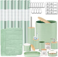 IMAVO Green Bathroom Set, Trash Can, Soap Dispenser, Soap Dish, Toothbrush by IMAVO