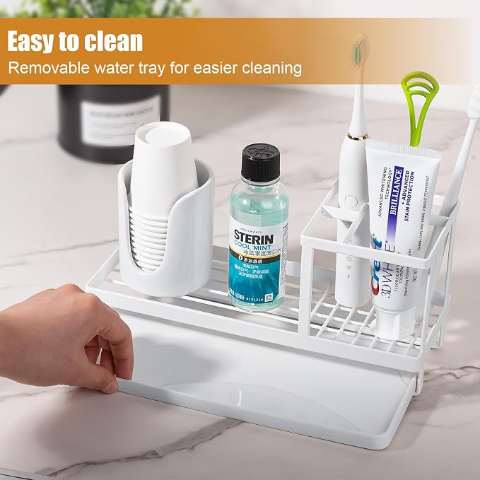Toothbrush Holders for Bathrooms, Carbon Steel Tooth Brushing Holder Electric - Image 3