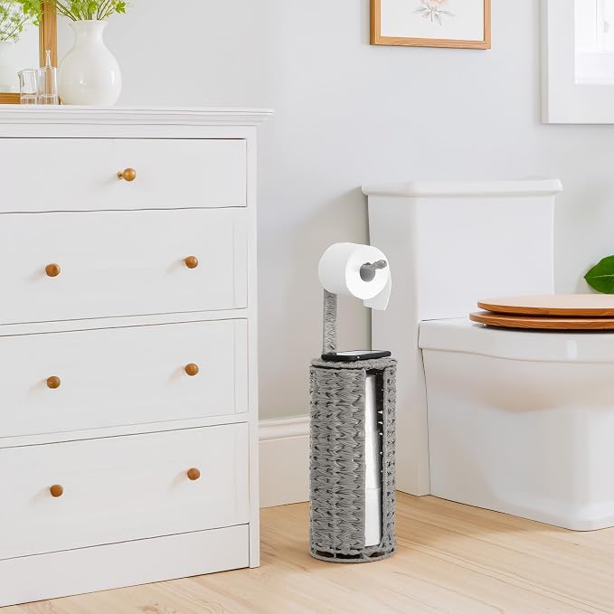 GRANNY SAYS Wicker Freestanding Toilet Paper Holder Stand - Image 2