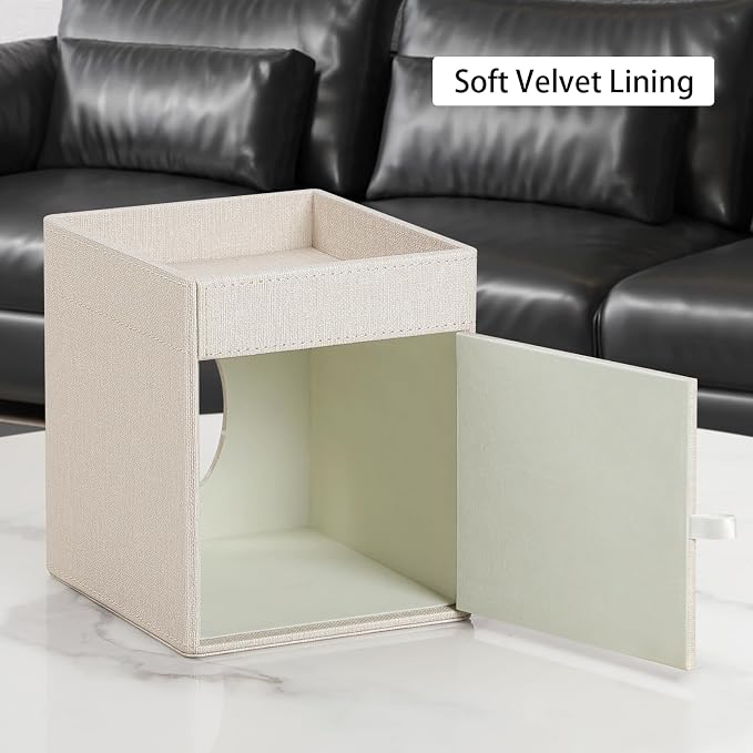 Tissue Box Cover, PU Leather Square Tissue Box Holder - Image 4