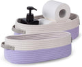 2 Pack Small Cotton Rope Woven Basket Toilet Paper Baskets by Oradrem