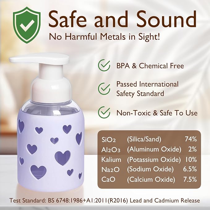 SoCal Suds & Company Foaming Hand Soap Dispenser Glass, Liquid Soap Pump - Image 8