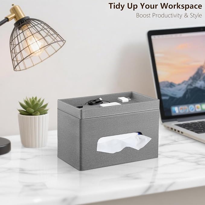 PU Leather Tissue Box Cover Rectangle - Image 7