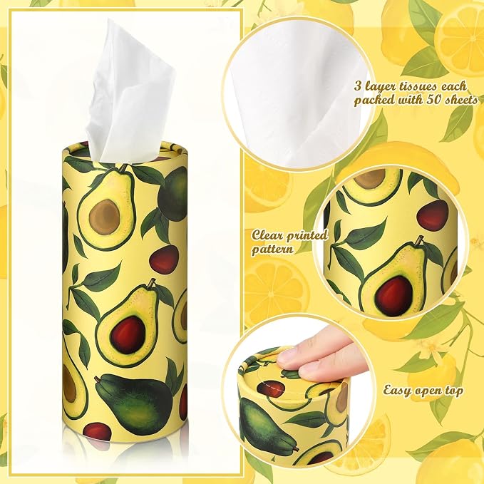 Zonon 8 Pcs Car Tissues Holder Round Box - Image 6