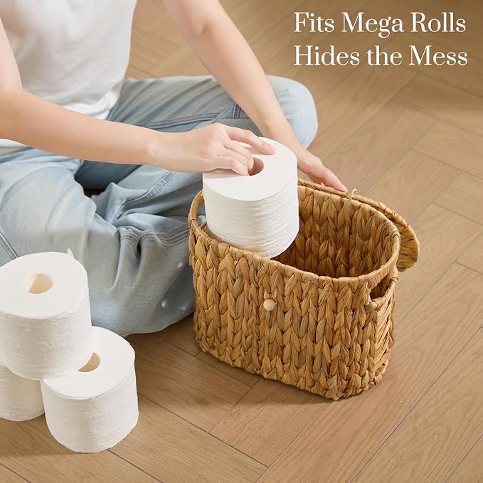 YANGQIHOME Toilet Paper Storage, Water Hyacinth Toilet Paper Storage - Image 5