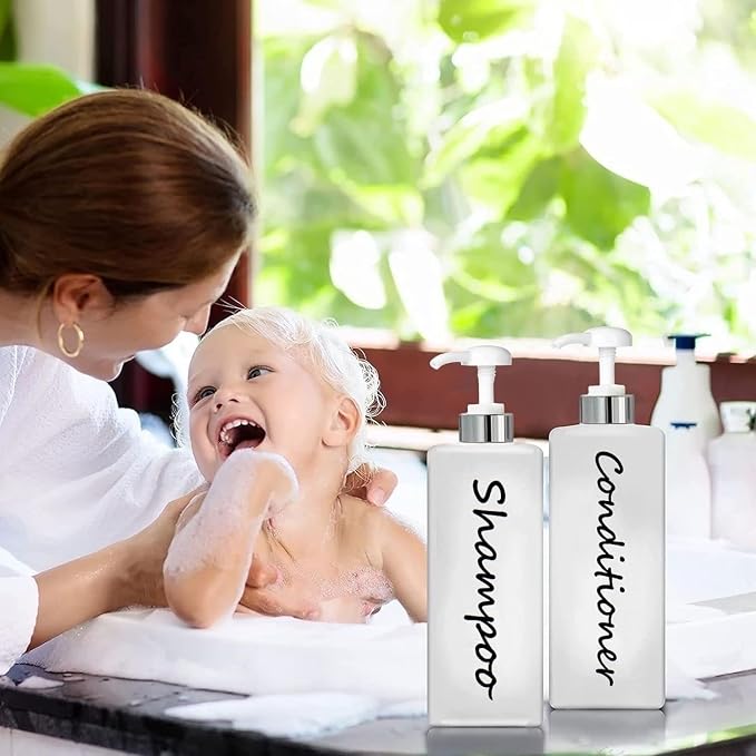 21oz Shampoo and Conditioner Dispenser Modern Refillable Shampoo Pump Bottles - Image 7