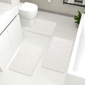 YIHOUSE Bathroom Rugs Mat Set 3 Piece White, Memory Foam Bath Mats Sets by YIHOUSE