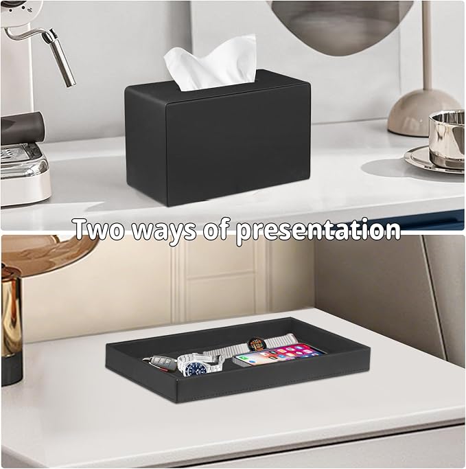 PU Leather Tissue Box Cover Rectangle - Image 2