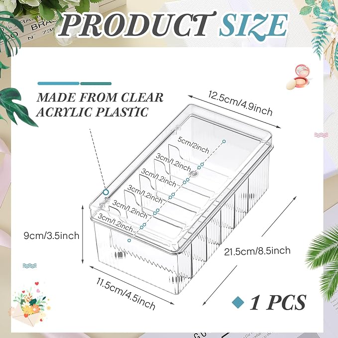 1 Pcs 8.5 x 4.9 x 3.5 Inch Large Capacity Acrylic Lash Extension Cart - Image 2