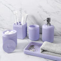 Resin Light Purple Bathroom Accessories Set 5 Pcs, Lotion Soap Dispenser by BetterbathroomwithXLHOME