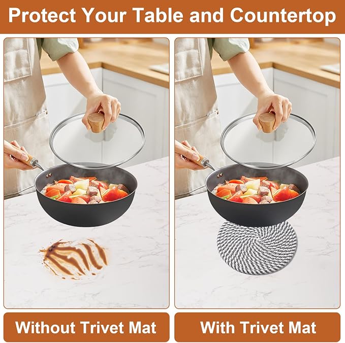 7 Inch Trivets for Hot Dishes, Pots and Pans, 5 Heat Resistant Pot Holders for - Image 6