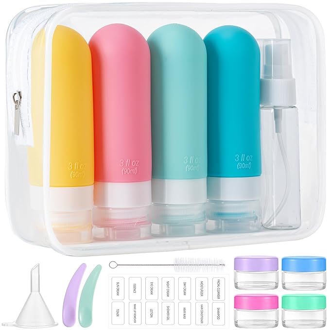 16pack Travel Bottles for Toiletries, TSA Approved LeakProof Squeezable by MODENGKONGJIAN