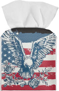 American Flag Eagle Tissue Box Holder Waterproof PU Leather Square Modern by Pzuqiu