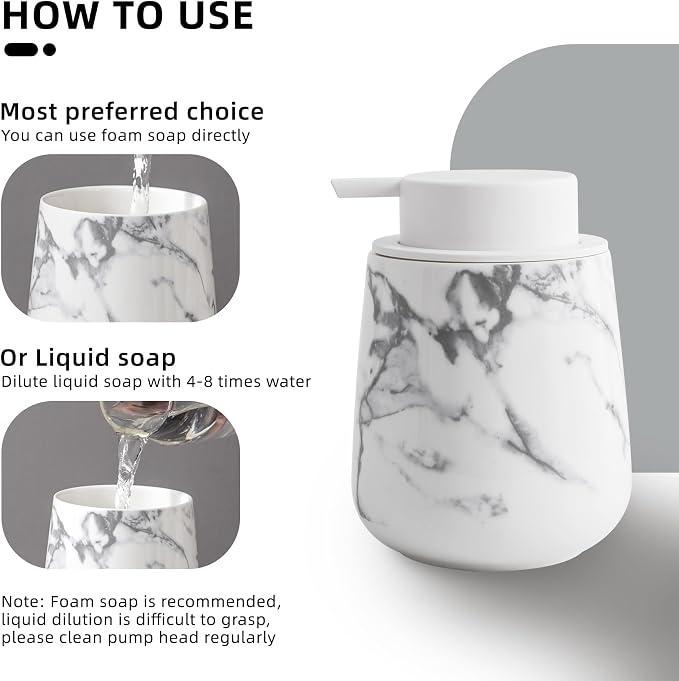 soap Dispenser Ceramic foaming soap Dispenser - Image 4