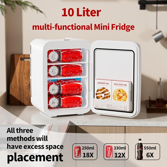 10L Portable Mini Fridge, AC/DC Thermoelectric Cooler and Warmer, Compact - Image 2