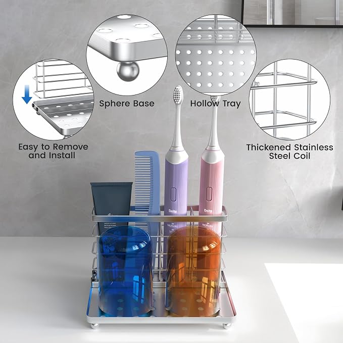 Luxspire Toothbrush Holders for Bathroom, Toothbrush Holder - Image 5