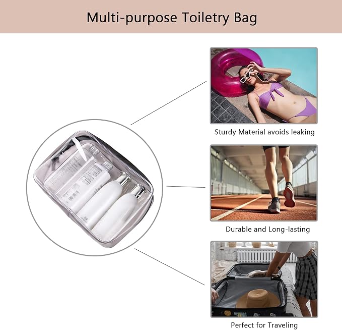 Buminee Clear Travel Bags for Toiletries, Lightweight Toiletry Bag, 2 Pack - Image 5